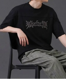 刺繍ロゴTシャツ/立体ロゴデザイン 半袖カットソー