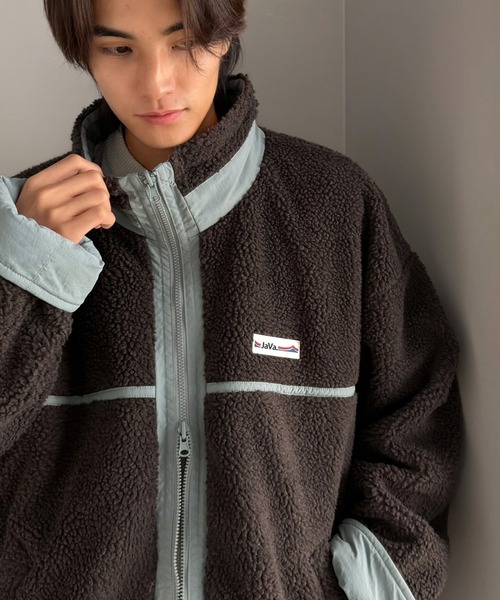 Java（ジャバ）の「《JaVaジャバコラボ》暖か、想像以上。ナイロン×ボア リバーシブルスタンドカラーブルゾン（ブルゾン・メンズ・ネイビー/ブラック/ブラウン/ブルー・SMALL/MEDIUM/X-LARGE/LARGE）」の9枚目の写真
