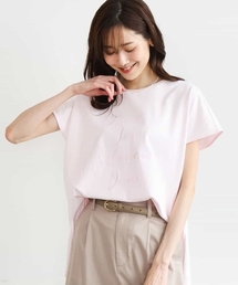 MK MICHEL KLEIN（エムケーミッシェルクラン）の「[洗える]ニュアンスロゴ フレンチスリーブTシャツ（Tシャツ/カットソー）」