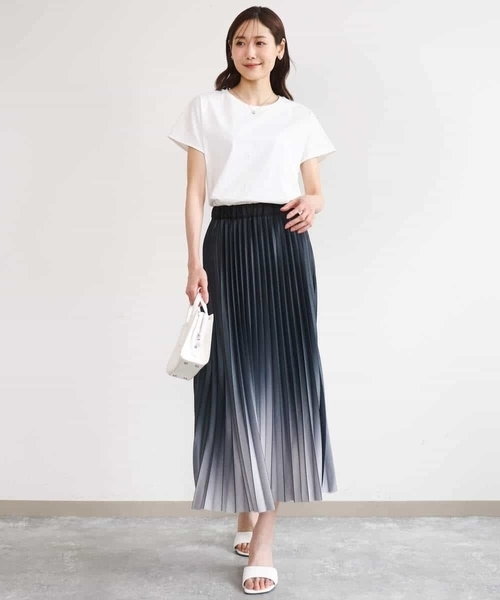 MK MICHEL KLEIN（エムケーミッシェルクラン）の「[洗える]ニュアンスロゴ フレンチスリーブTシャツ（Tシャツ/カットソー・レディース・ピンク/ホワイト・38）」の5枚目の写真
