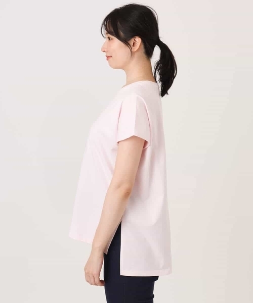 MK MICHEL KLEIN（エムケーミッシェルクラン）の「[洗える]ニュアンスロゴ フレンチスリーブTシャツ（Tシャツ/カットソー・レディース・ピンク/ホワイト・38）」の12枚目の写真