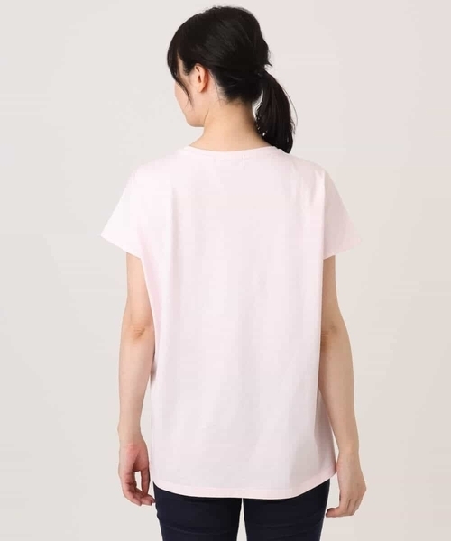 MK MICHEL KLEIN（エムケーミッシェルクラン）の「[洗える]ニュアンスロゴ フレンチスリーブTシャツ（Tシャツ/カットソー・レディース・ピンク/ホワイト・38）」の13枚目の写真