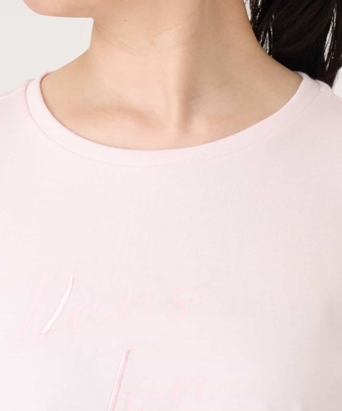 MK MICHEL KLEIN（エムケーミッシェルクラン）の「[洗える]ニュアンスロゴ フレンチスリーブTシャツ（Tシャツ/カットソー・レディース・ピンク/ホワイト・38）」の14枚目の写真