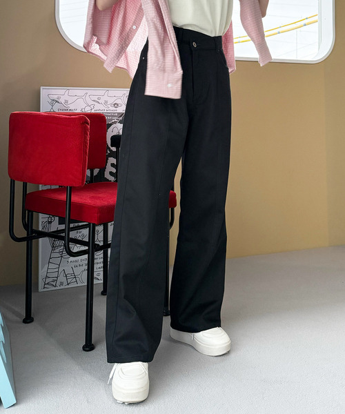 DOUBLE NAME(ダブルネーム)の「クロスウエストデザイン配色ステッチパンツ(その他パンツ・レディース・ベージュ/ブラック・FREE)」の18枚目の写真