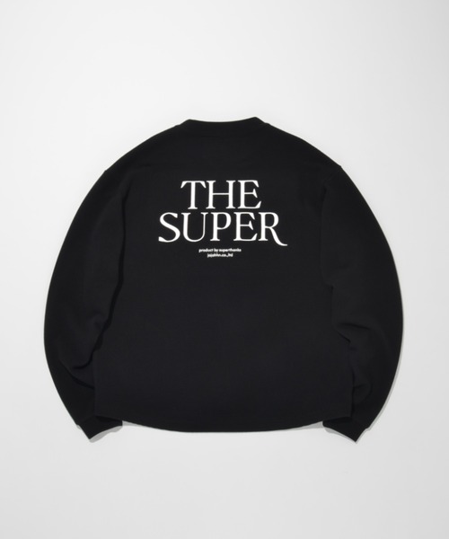 SUPERTHANKS（スーパーサンクス）の「ワッフル素材バックプリント　クルーネックロングスリーブ　Waffle crew neck L/S T-shirt (back print)（Tシャツ/カットソー・メンズ・ピンク/グレー/ブラック/ベージュ・L/S/M）」の2枚目の写真