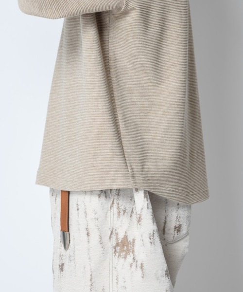 SUPERTHANKS（スーパーサンクス）の「ワッフル素材バックプリント　クルーネックロングスリーブ　Waffle crew neck L/S T-shirt (back print)（Tシャツ/カットソー・メンズ・ピンク/グレー/ブラック/ベージュ・L/S/M）」の19枚目の写真