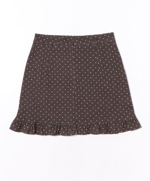 Chiina(チーナ)の「Chiina / ドット柄裾フリルミニスカート(スカート・レディース・ライトブラウン/ブラック・MEDIUM/SMALL)」の11枚目の写真