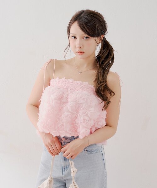 Chico（チコ）の「ローズキャミブラウス（シャツ/ブラウス・レディース・ピンク/ブラック/アイボリー・FREE）」の11枚目の写真