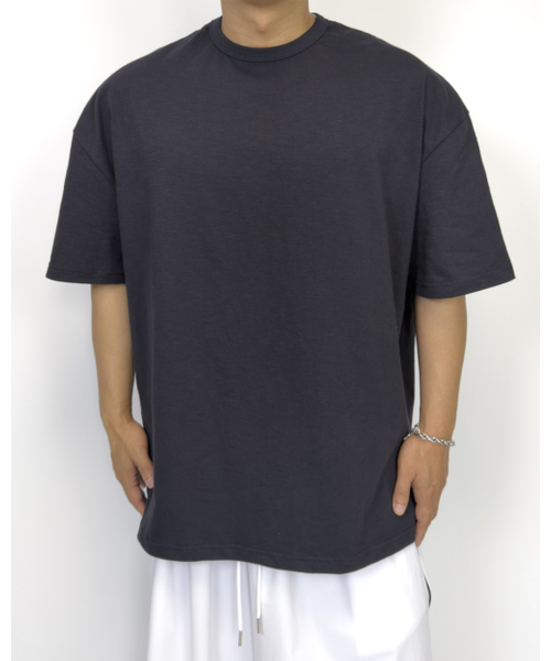 PACIENCIA(パシエンシア)の「無地オーバーサイズスラブ半袖NAVY(Tシャツ/カットソー・メンズ・その他・LARGE/X-LARGE/XX-LARGE)」の1枚目の写真