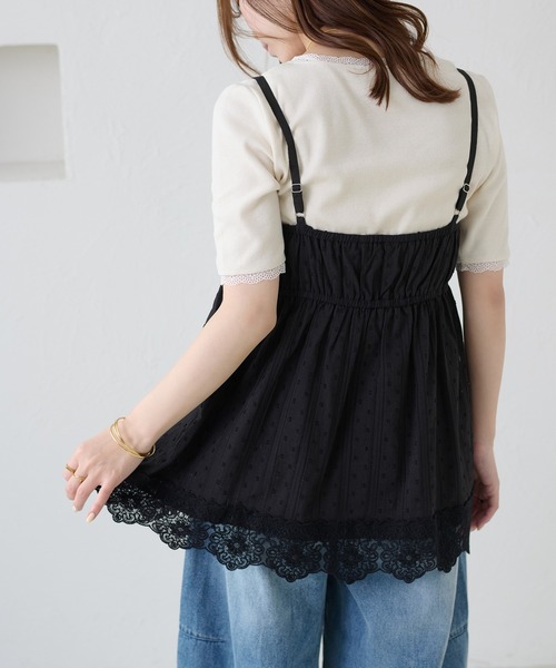 apres jour clair(アプレジュールクレア)の「【apres jour clair】レースデザインキャミチュニック(シャツ/ブラウス・レディース・ブラック/オフホワイト・X-LARGE/フリー)」の19枚目の写真