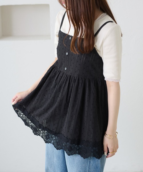 apres jour clair(アプレジュールクレア)の「【apres jour clair】レースデザインキャミチュニック(シャツ/ブラウス・レディース・ブラック/オフホワイト・X-LARGE/フリー)」の18枚目の写真