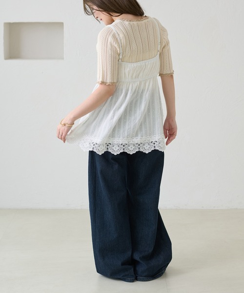 apres jour clair(アプレジュールクレア)の「【apres jour clair】レースデザインキャミチュニック(シャツ/ブラウス・レディース・ブラック/オフホワイト・X-LARGE/フリー)」の15枚目の写真