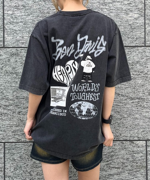 BEN DAVIS（ベンデイビス）の「WEGO/【WEB限定】BENDAVIS ヴィンテージライクT（Tシャツ/カットソー・メンズ・ブラック/ブルー・MEDIUM/LARGE）」の2枚目の写真