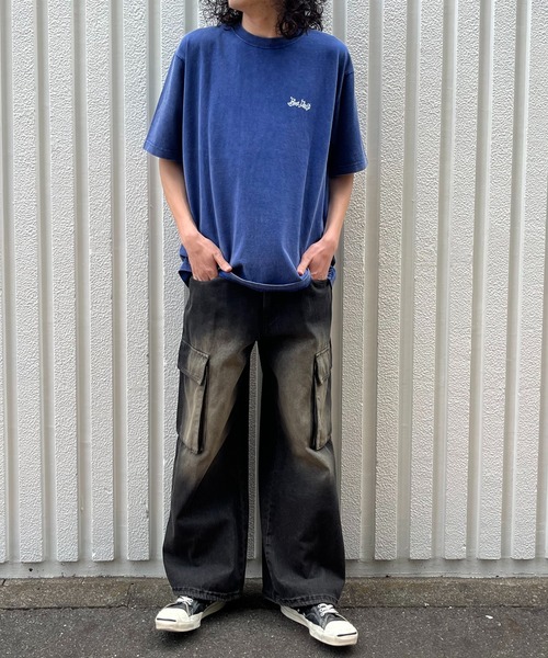 BEN DAVIS（ベンデイビス）の「WEGO/【WEB限定】BENDAVIS ヴィンテージライクT（Tシャツ/カットソー・メンズ・ブラック/ブルー・MEDIUM/LARGE）」の3枚目の写真