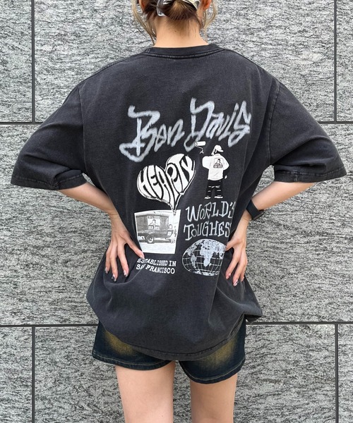BEN DAVIS（ベンデイビス）の「WEGO/【WEB限定】BENDAVIS ヴィンテージライクT（Tシャツ/カットソー・メンズ・ブラック/ブルー・MEDIUM/LARGE）」の12枚目の写真