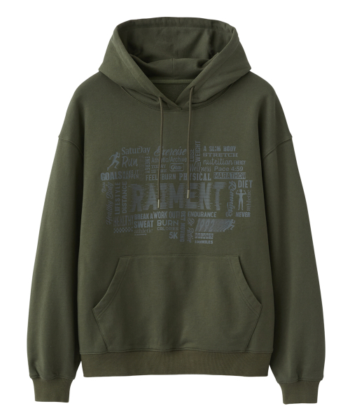 RAIMENT(レイメント)の「ワッフルレタリンググラフィックフードパーカー_カーキ(パーカー・メンズ・その他・SMALL/MEDIUM/LARGE)」の3枚目の写真
