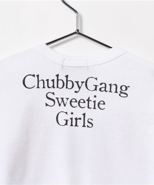 CHUBBYGANG（チャビーギャング）の「袖レース　リボンプリント5分袖Tシャツ（Tシャツ/カットソー・キッズ・ブラック/ホワイト・100/90/110/120/130）」の5枚目の写真