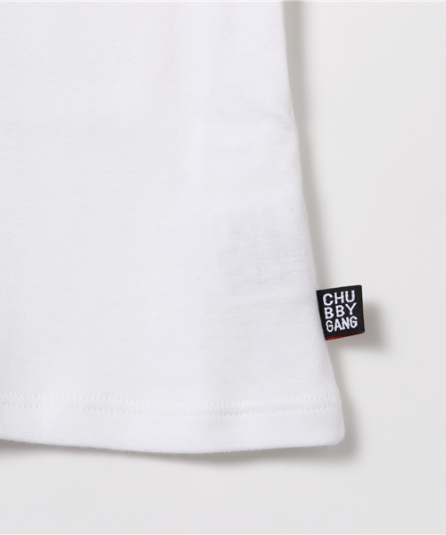 CHUBBYGANG（チャビーギャング）の「袖レース　リボンプリント5分袖Tシャツ（Tシャツ/カットソー・キッズ・ブラック/ホワイト・100/90/110/120/130）」の7枚目の写真