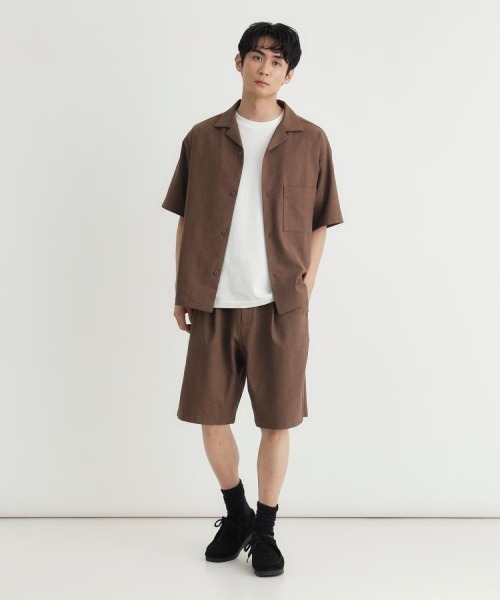BACK NUMBER(バックナンバー)の「【BACK NUMBER】ダックライクショートパンツ (ワークテイスト / ハリ感 / きちんと見え / タックイン / アースカラー)(その他パンツ・メンズ・ベージュ/ブラウン/ホワイト・M/L/XL/S)」の5枚目の写真