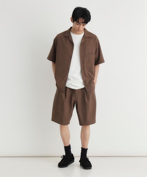 BACK NUMBER(バックナンバー)の「【BACK NUMBER】ダックライクショートパンツ (ワークテイスト / ハリ感 / きちんと見え / タックイン / アースカラー)(その他パンツ・メンズ・ベージュ/ブラウン/ホワイト・M/L/XL/S)」の9枚目の写真