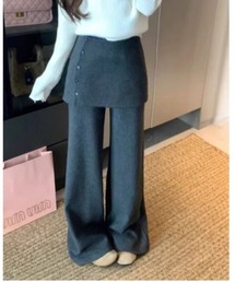 2WAYレイヤードスカートパンツ