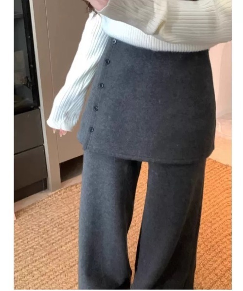 Vini（ヴィニ）の「2WAYレイヤードスカートパンツ（その他パンツ・レディース・グレー/ブラック・MEDIUM）」の9枚目の写真