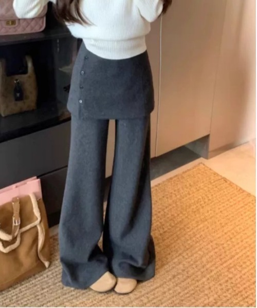 Vini（ヴィニ）の「2WAYレイヤードスカートパンツ（その他パンツ・レディース・グレー/ブラック・MEDIUM）」の8枚目の写真