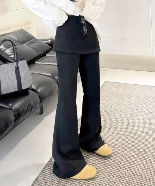 Vini（ヴィニ）の「2WAYレイヤードスカートパンツ（その他パンツ・レディース・グレー/ブラック・MEDIUM）」の4枚目の写真