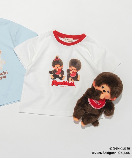 BRANSHES(ブランシェス)の「【モンチッチ】リンガー半袖Tシャツ(Tシャツ/カットソー・キッズ・サックスブルー/オフホワイト・80/100/110/130/120/150/140/90)」の19枚目の写真