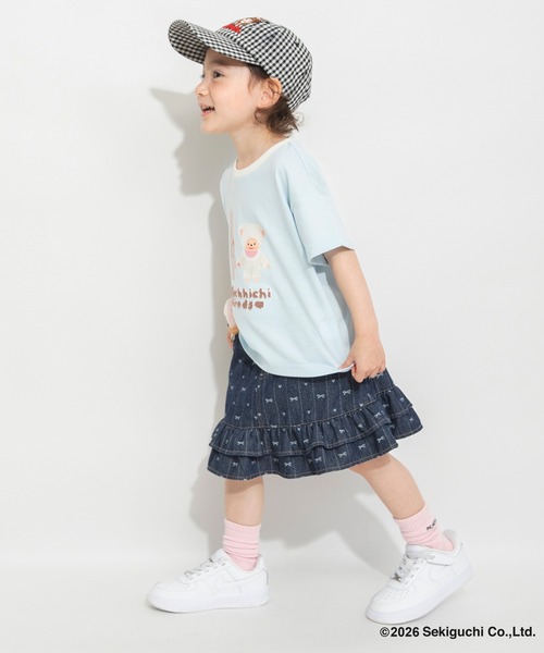 BRANSHES(ブランシェス)の「【モンチッチ】リンガー半袖Tシャツ(Tシャツ/カットソー・キッズ・サックスブルー/オフホワイト・80/100/110/130/120/150/140/90)」の8枚目の写真