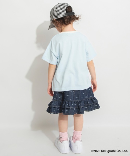 BRANSHES(ブランシェス)の「【モンチッチ】リンガー半袖Tシャツ(Tシャツ/カットソー・キッズ・サックスブルー/オフホワイト・80/100/110/130/120/150/140/90)」の7枚目の写真