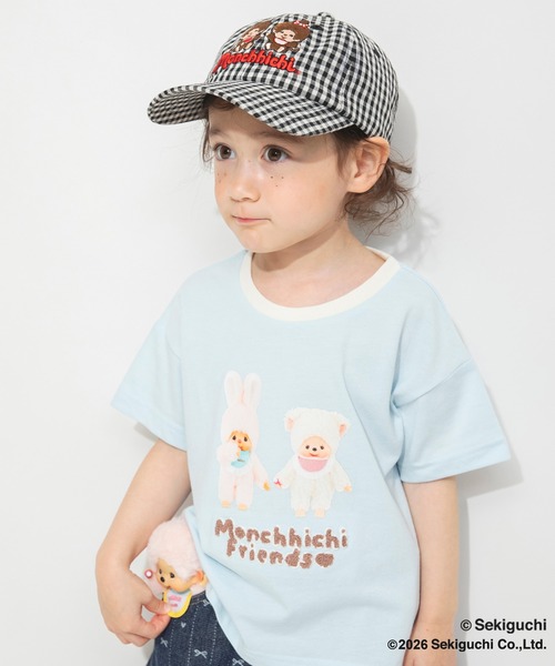 BRANSHES(ブランシェス)の「【モンチッチ】リンガー半袖Tシャツ(Tシャツ/カットソー・キッズ・サックスブルー/オフホワイト・80/100/110/130/120/150/140/90)」の6枚目の写真