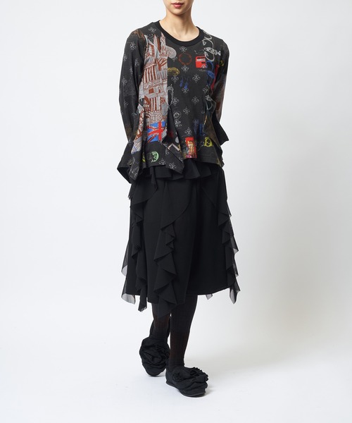 gomme（ゴム）の「ロンドンスクイッドＴ（Tシャツ/カットソー・レディース・ブラック/ホワイト・MEDIUM）」の14枚目の写真
