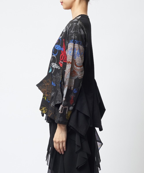 gomme（ゴム）の「ロンドンスクイッドＴ（Tシャツ/カットソー・レディース・ブラック/ホワイト・MEDIUM）」の21枚目の写真