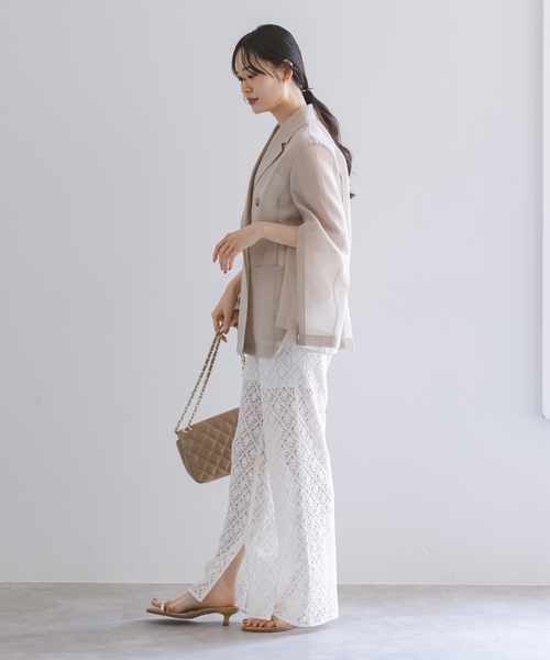 Noble(ノーブル)の「レーヨンコードレースパンツ(その他パンツ・レディース・ブラウン/ホワイト・38/36)」の11枚目の写真