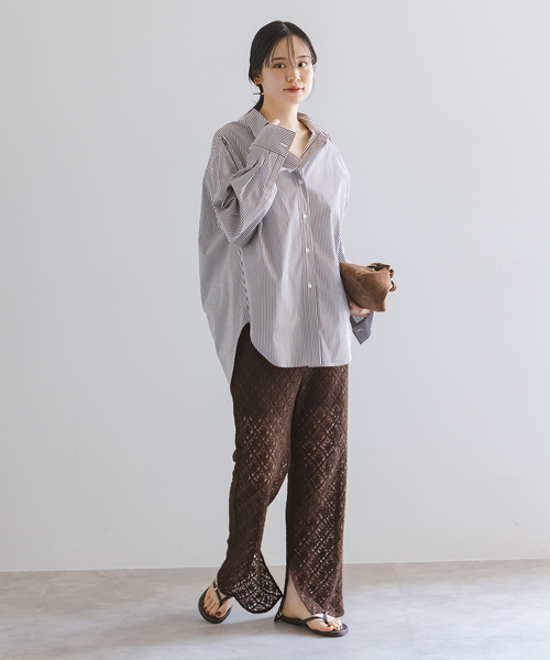 Noble(ノーブル)の「レーヨンコードレースパンツ(その他パンツ・レディース・ブラウン/ホワイト・38/36)」の15枚目の写真