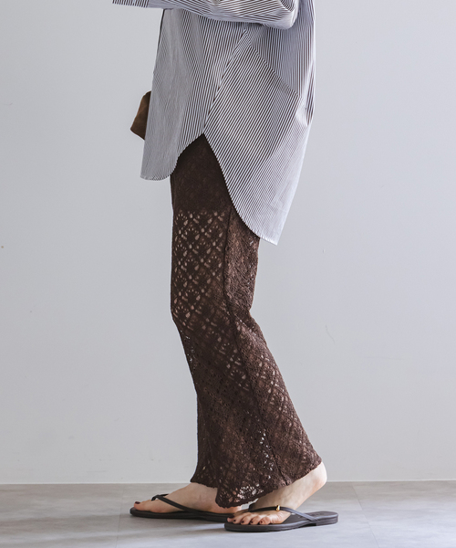 Noble(ノーブル)の「レーヨンコードレースパンツ(その他パンツ・レディース・ブラウン/ホワイト・38/36)」の18枚目の写真