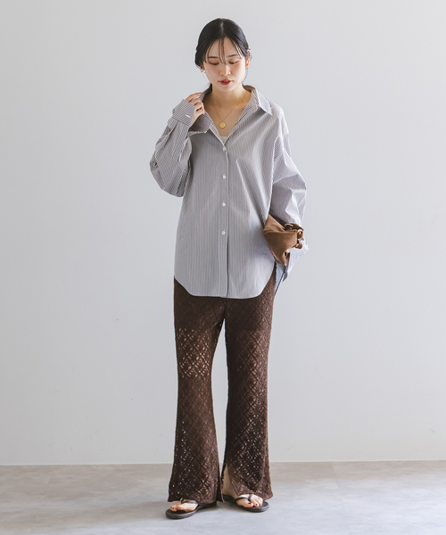 Noble(ノーブル)の「レーヨンコードレースパンツ(その他パンツ・レディース・ブラウン/ホワイト・38/36)」の20枚目の写真