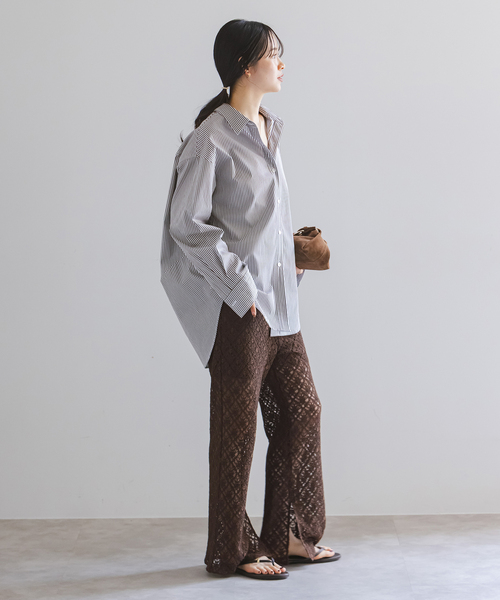 Noble(ノーブル)の「レーヨンコードレースパンツ(その他パンツ・レディース・ブラウン/ホワイト・38/36)」の21枚目の写真