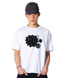 XTONZ（エクストーンズ）の「XTT164 スプリンクル アプリケ Tシャツ (ホワイト)（Tシャツ/カットソー）」