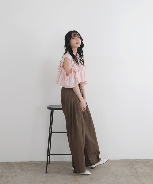 LIAN(リアン)の「【セットアップ対応】メニータックワイドパンツ(その他パンツ・レディース・ベージュ/ブラック/ブラウン/アイボリー・FREE)」の20枚目の写真