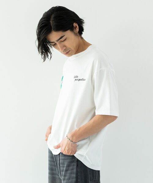 CRAFT STANDARD BOUTIQUE(クラフトスタンダードブティック)の「度詰め天竺サガラ刺繍T(Tシャツ/カットソー・メンズ・ホワイト系その他/ホワイト/ブラック/チャコールグレー・L/LL/M)」の6枚目の写真