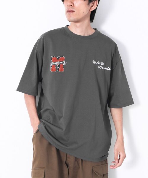 CRAFT STANDARD BOUTIQUE(クラフトスタンダードブティック)の「度詰め天竺サガラ刺繍T(Tシャツ/カットソー・メンズ・ホワイト系その他/ホワイト/ブラック/チャコールグレー・L/LL/M)」の11枚目の写真