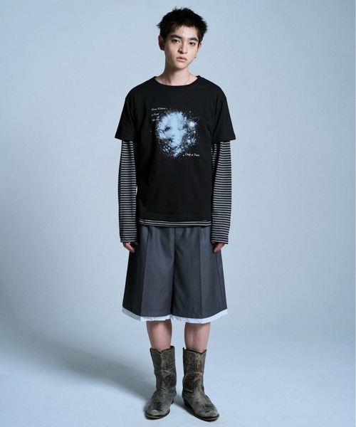 CAMPHOR WOOD(カンファーウッド)の「CUT OFF LAYERED SLACKS SHORTS / カットオフレイヤードスラックスショーツ(スラックス・メンズ・グレー/ブラック/アイボリー・MEDIUM/LARGE/SMALL)」の10枚目の写真