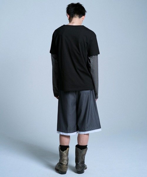CAMPHOR WOOD(カンファーウッド)の「CUT OFF LAYERED SLACKS SHORTS / カットオフレイヤードスラックスショーツ(スラックス・メンズ・グレー/ブラック/アイボリー・MEDIUM/LARGE/SMALL)」の12枚目の写真