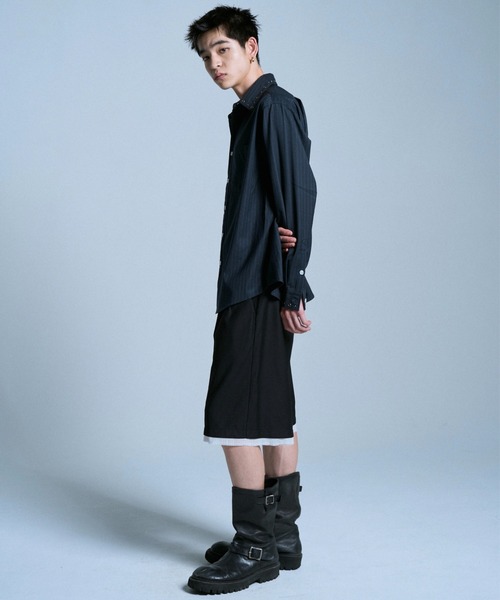 CAMPHOR WOOD(カンファーウッド)の「CUT OFF LAYERED SLACKS SHORTS / カットオフレイヤードスラックスショーツ(スラックス・メンズ・グレー/ブラック/アイボリー・MEDIUM/LARGE/SMALL)」の5枚目の写真