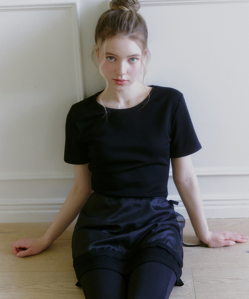 MICANE(ミケーネ)の「ビタショーツスリーブドレス-ラップスカートセットアップ(ワンピース・レディース・ブラック・MEDIUM/LARGE/X-LARGE/X-SMALL/SMALL)」の2枚目の写真