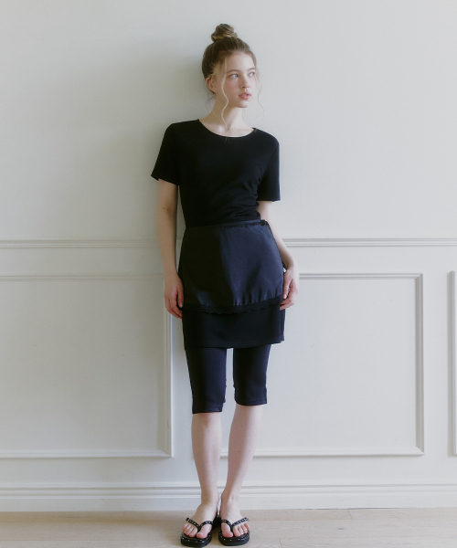 MICANE(ミケーネ)の「ビタショーツスリーブドレス-ラップスカートセットアップ(ワンピース・レディース・ブラック・MEDIUM/LARGE/X-LARGE/X-SMALL/SMALL)」の4枚目の写真