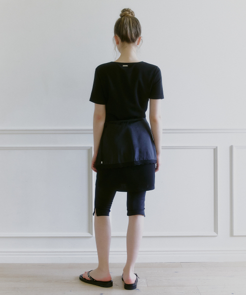 MICANE(ミケーネ)の「ビタショーツスリーブドレス-ラップスカートセットアップ(ワンピース・レディース・ブラック・MEDIUM/LARGE/X-LARGE/X-SMALL/SMALL)」の5枚目の写真
