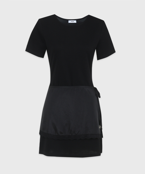MICANE(ミケーネ)の「ビタショーツスリーブドレス-ラップスカートセットアップ(ワンピース・レディース・ブラック・MEDIUM/LARGE/X-LARGE/X-SMALL/SMALL)」の6枚目の写真